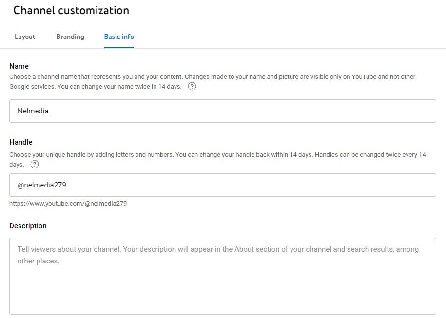 Create YouTube channel - Nelmedia