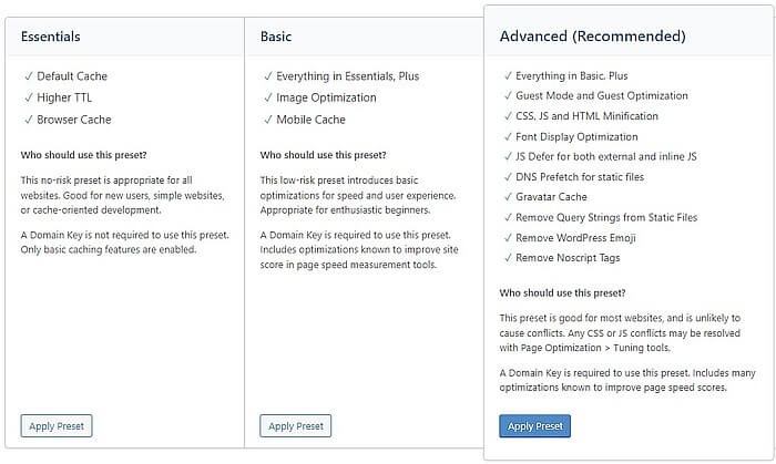 LiteSpeed settings