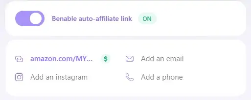 Benable auto -affiliate link is activated