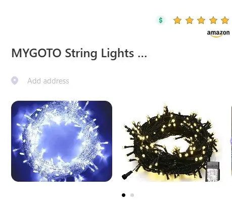Product with a customer rating