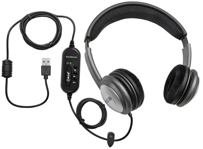 ECS WordSlinger USB Transcription Headset