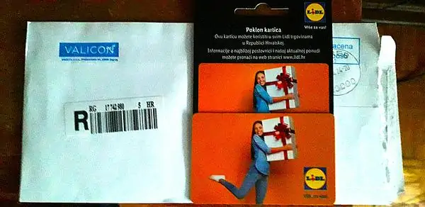 Talkonline Panel payment proof – Lidl gift card on envelop
