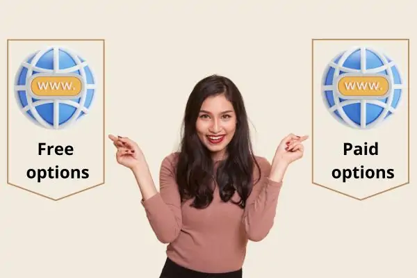 Comparison of free and paid options for building a website or blog