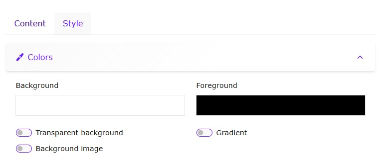 Defining style in QR code generator tool