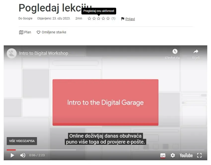 Prikazivanje lekcije