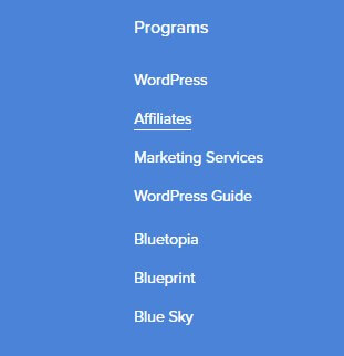 Bluehost affiliate zaglavlje