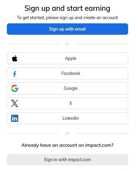 Izrada računa na Impact platformi