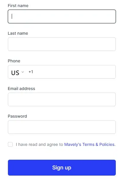 prijava na Mavely