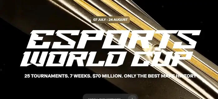 Esports svjetski kup-uvodni ekran