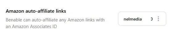 Uključivanje opcije Amazon auto affiliate links