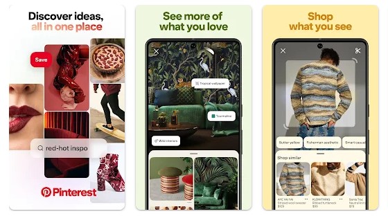 Pinterest aplikacija na Google Play
