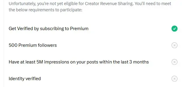 Uvjeti za unovčavanje X mreže