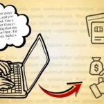 Pisanje članaka za novac-osoba zarađuje pisanjem na laptopu