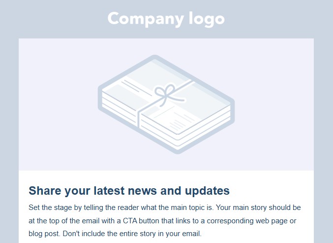 Hubspot newsletter predložak